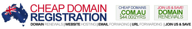 Cheap Domain Registration Australia, cheap domains
